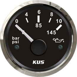 Указатель давления масла 0-10 бар черн/нерж (BS) KUS (KY15006)